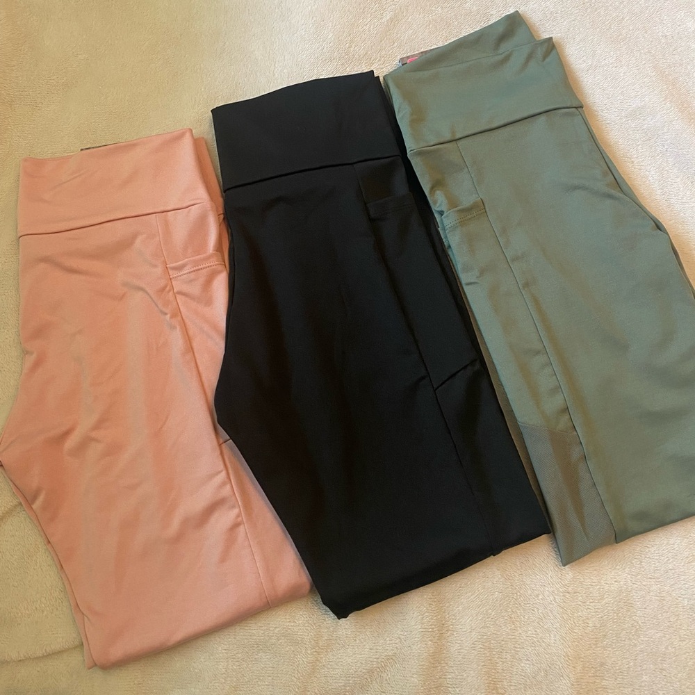 Pink Black and Green Leggings l M